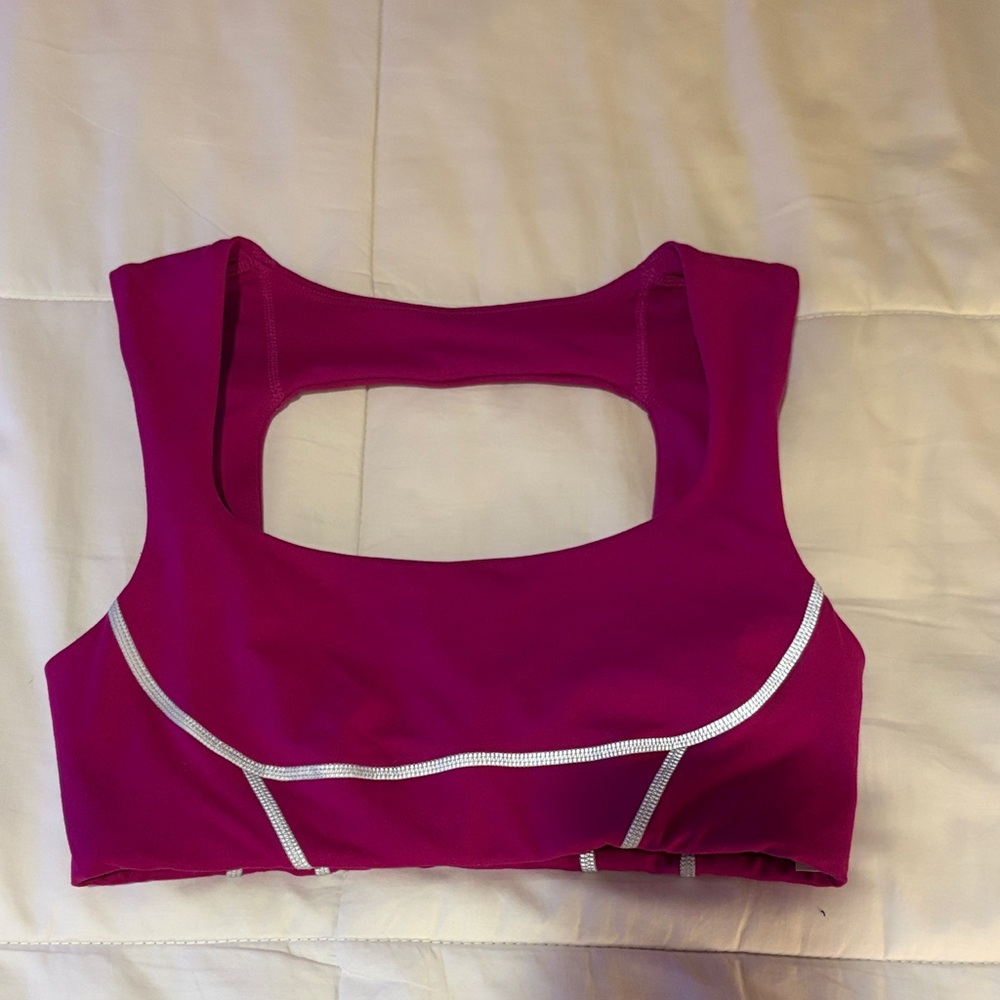FP Movement by Free People Fuchsia Sports Bra with Metallic Accents
